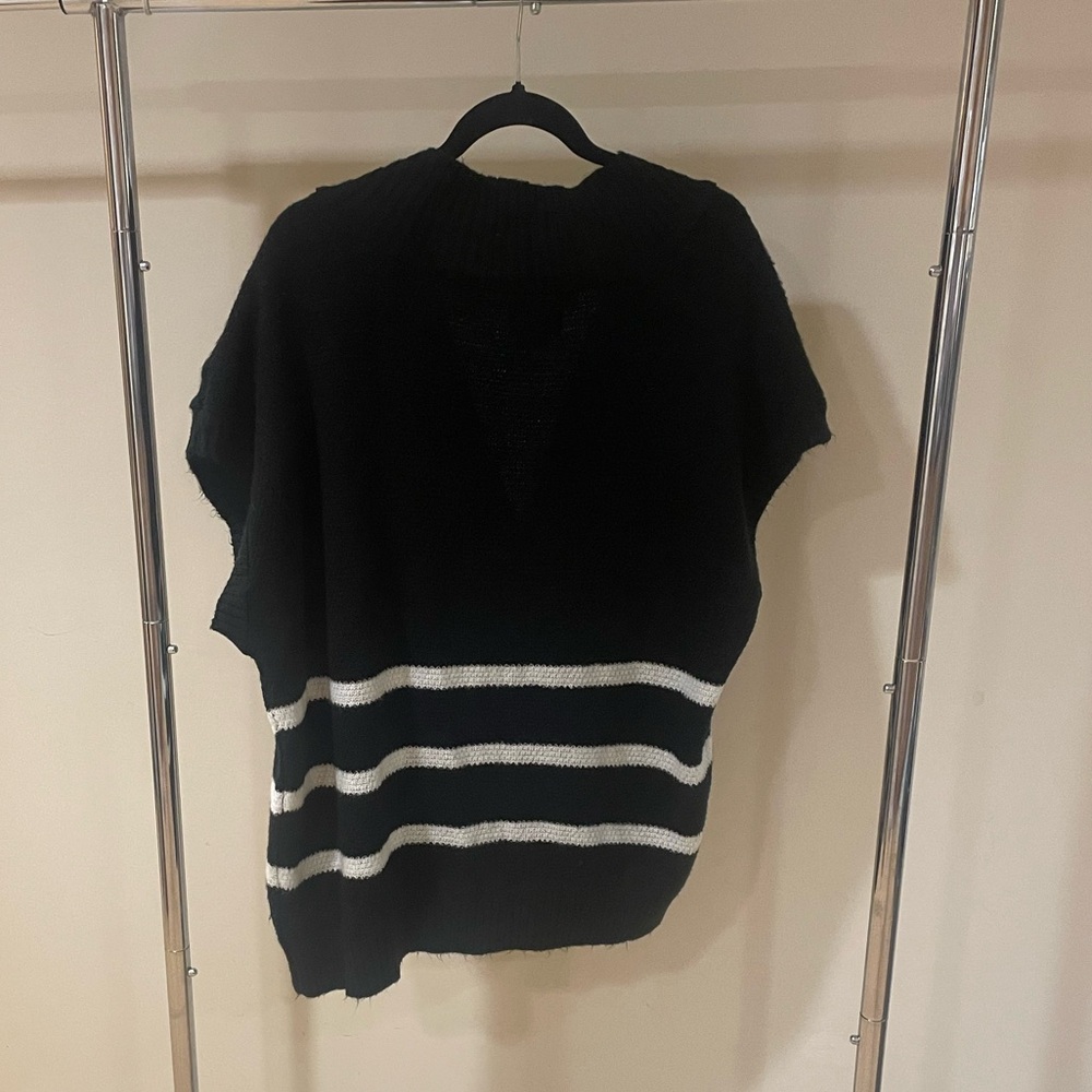 Anthropologie Maeve Oversized Striped Sweater Vest - Picture 2 of 5